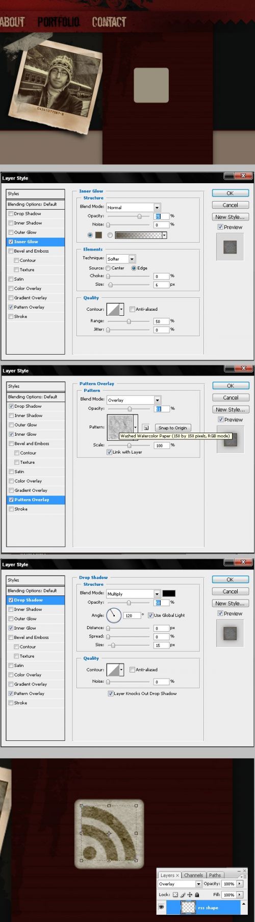 آموزش طراحی وبسایت به سبک گرانج در فتوشاپ